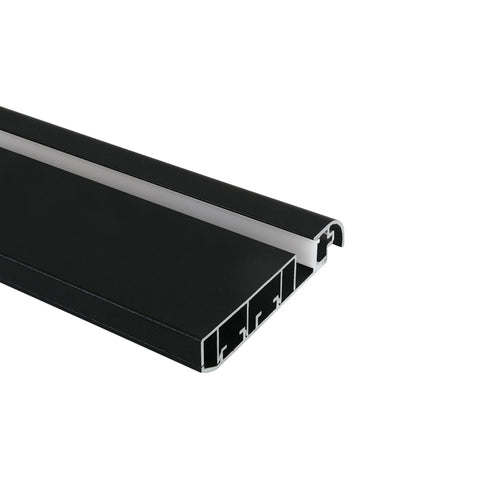 Profil de perete aluminiu 7922/B  negru cu PC capac opal 2m