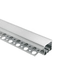 Profil alu fără garnitură +capac opal PC pt benzi de 20mm 2m
