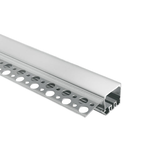 Profil alu fără garnitură +capac opal PC pt benzi de 20mm 2m