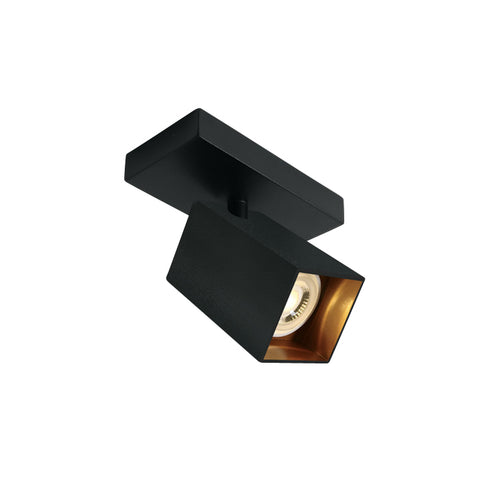 ACRUX-SQ 10W GU10 IP20 negru cu reflector din alama