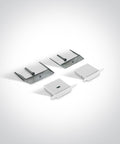 Profil încastrat alu + capac opal PC, capace de capăt, 2m