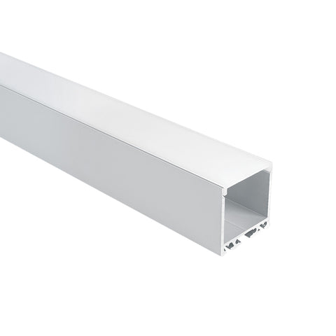 Profil alu + difuzor opal PC, capace, 2 metri, alb