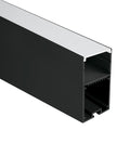 Profil Alu + capac opal PC, capace, 2m, negru