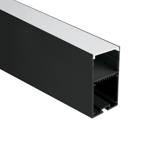 Profil Alu + capac opal PC, capace, 2m, negru