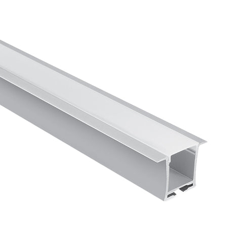 Profil încastrat alu + capac opal PC, capace, 2m, alb