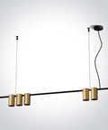 Sigo 5x7W MR16 GU10 110-240V negru-alama L=1000mm