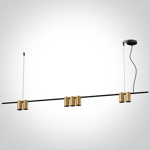 Sigo 7x7W MR16 GU10 110-240V negru-alama L=1500mm