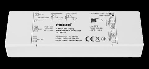 DIMER DALI PWM 1 CANAL 5 ÎN-1, 12-48VDC