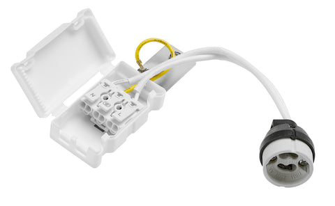 GU10 Socket 230V with plug-in terminal and protective cap