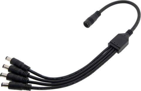 Conector cilindru DC splitter cu 4 cai - 5,5 x 2,1 mm