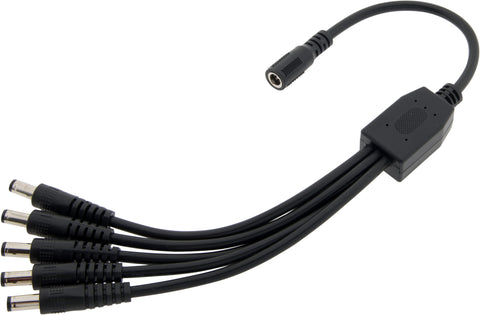 Conector cilindru DC Splitter cu 5 cai - 5,5 x 2,1 mm