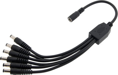 Conector cilindru DC splitter cu 6 cai - 5,5 x 2,1 mm