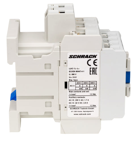 Contactor 3 poli, CUBICO Clasic, 5,5kW, 12A,1ND+1NÎ,230Vc.a.