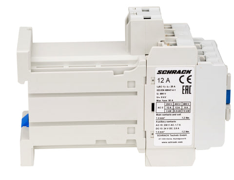 Contactor 3 poli, CUBICO Clasic, 5,5kW, 12A, 1ND+1NÎ,24Vc.c.
