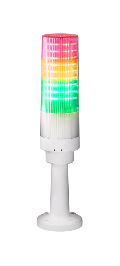 Coloană de semnalizare compactă LED, bază dreaptă, 24V c.c.