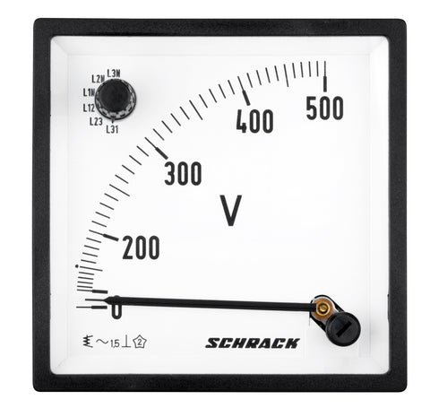 Voltmetru 96*96mm, 500V, AC+ comutator voltmetric