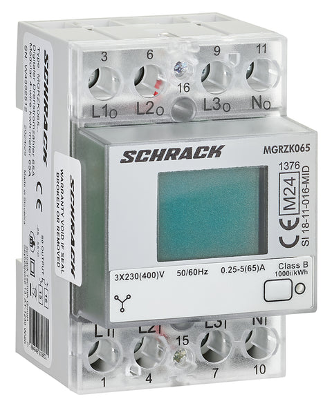Contor digital modular, măsură directă 65A, 4 fire, MID