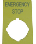 Placa atentionare buton avarie 33x50mm englez