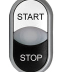 Buton comanda dublu alb+negru "START-STOP"