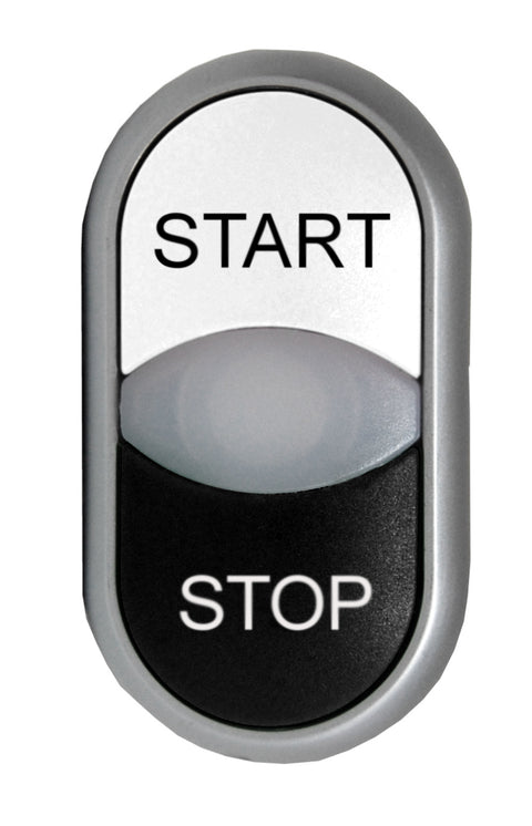 Buton comanda dublu alb+negru "START-STOP"