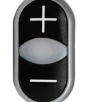 Buton comanda dublu negru/negru "+/-"
