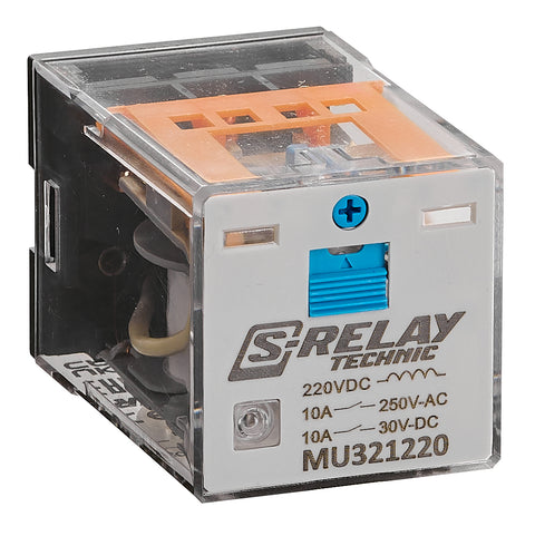 Releu broşabil, 11 pini, 3 CC, 220V c.c., 10A