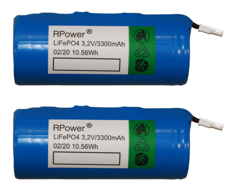 Set 2 Accus LiFePO4 3,2V 3,3Ah f. WirelessControl lum. w.LEO