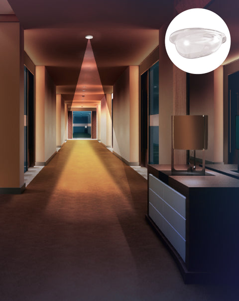 4 lentile schimb cu LED: căi de evacuare coridor