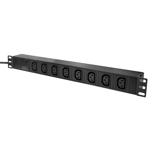 PDU 19",8xIEC C13,Profil ALU 1U, cablu 2m,con. SCHUKO, Negru