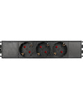 PDU 10", 3x Schuko, 1U, cablu 2m, Negru, ALU