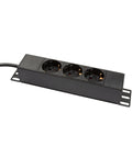 PDU 10", 3x Schuko, 1U, cablu 2m, Negru, ALU
