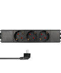 PDU 10", 3x Schuko, 1U, cablu 2m, Negru, ALU