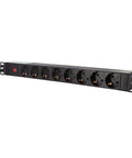 PDU 19", 8x Schuko, 1U, cablu 3m cu C14, negru