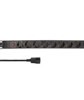 PDU 19", 8x Schuko, 1U, cablu 3m cu C14, negru