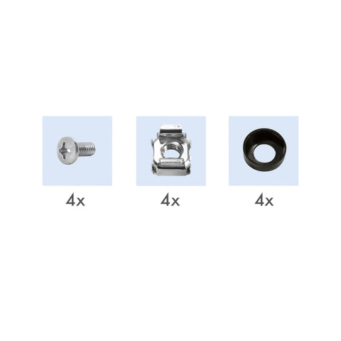 PDU 10", 4x Schuko, 1U, cablu 2m, comutator, Negru, ALU