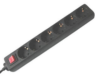 PDU with Surge Protector, 6 Outlets Schuko, 10A, 1.4m cable