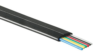 Flat Modular Cable, 6-wire, AWG26, Black, 100m