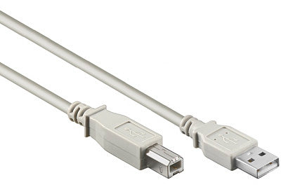 USB 2.0 A-B Cable, A male - B male, Grey, 5m