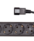 PDU pentru UPS, 4 x Schuko, 10A, cablu 1.1m  C14, negru