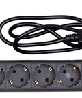 PDU pentru UPS, 4 x Schuko, 10A, cablu 1.1m  C14, negru