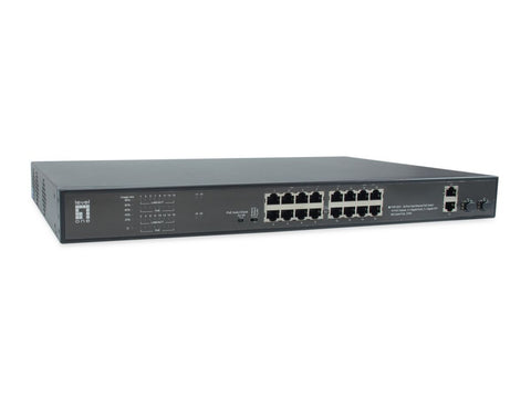 Switch 16xRJ45 10/100/ (PoE) + 2xGRJ45 + 2xGSFP