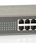 Switch 16xRJ45 10/100,silențios,f.vent,alim.int.,metal,19"