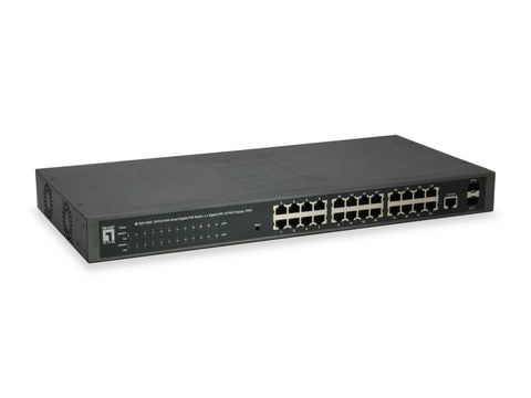 Switch 24xRJ45 1000 (PoE+) + 2xGSFP 1000, 19" 370W