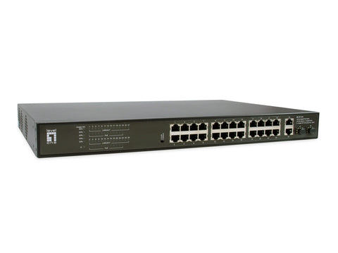 Switch 24xRJ45 1000 (PoE+) + 2xSFP/RJ45 1000, 19" 390W