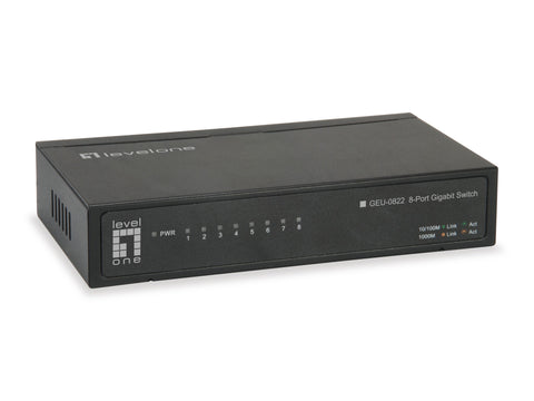 Switch 8xRJ45 10/100/1000 Silent, sursă alim. externă, Desk