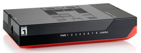 Switch 8xRJ45 10/100/1000,silențios,f.vent.,alim.extern