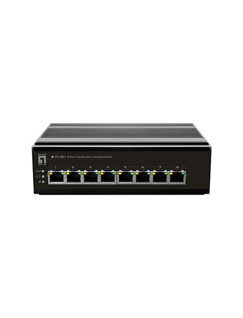 Switch 8xRJ45 10/100 pt șină DIN, fără sursă alimentare
