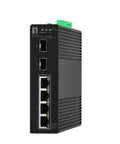 Switch șină DIN 4xRJ45 PoE 1000 + 2xSFP, fără alimentare