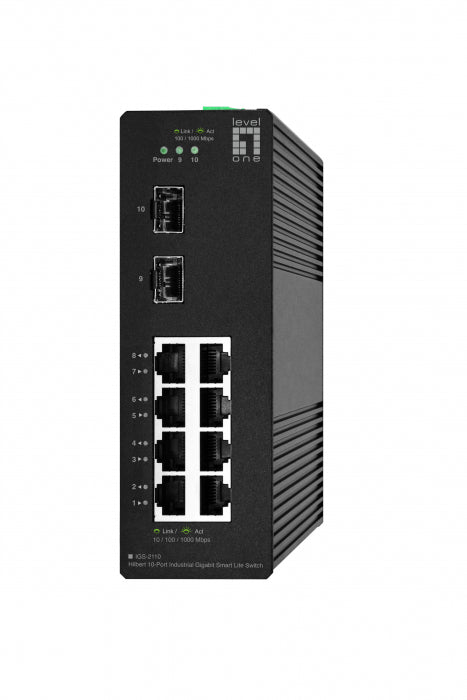 Switch 8xRJ45 + 2xSFP pt șină DIN,  fără sursă