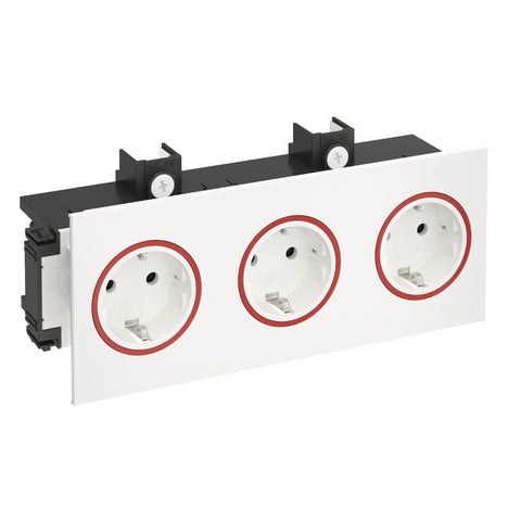 Priza pt. IT tripla pt.canal parapet SIGNA,RAL9010 alb